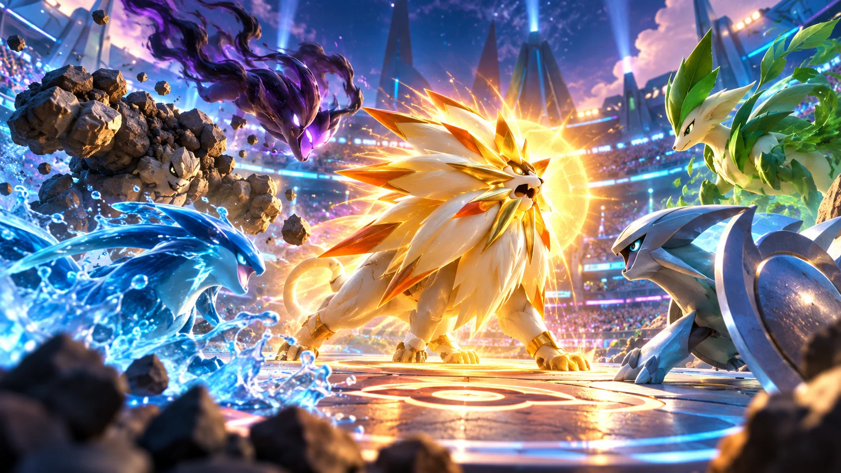 Pokémon Sol : 3 faiblesses, 2 résistances, 1 immunité